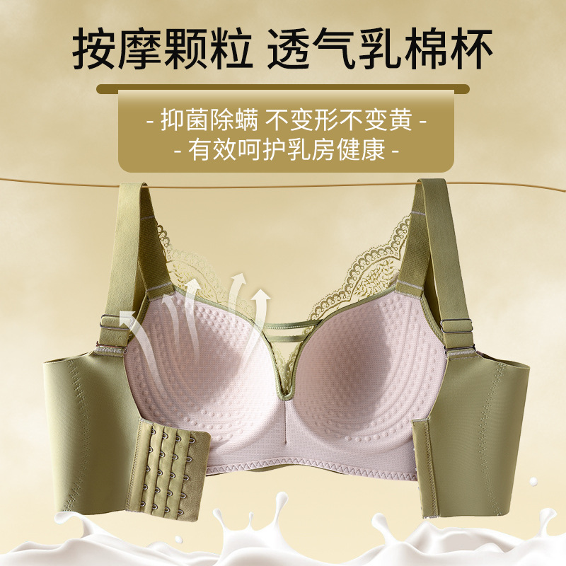 Large Boob Size Concealing Bra Thin Cotton Underwear Women's Wireless Bandeau Bra Full Cup Large Size Push up Breast Holding