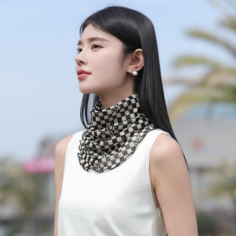 Nylon Summer Thin Multi-Functional Variety Mesh Collar Pullover Versatile Mask Small Scarf Veil Ear Hanging Scarf