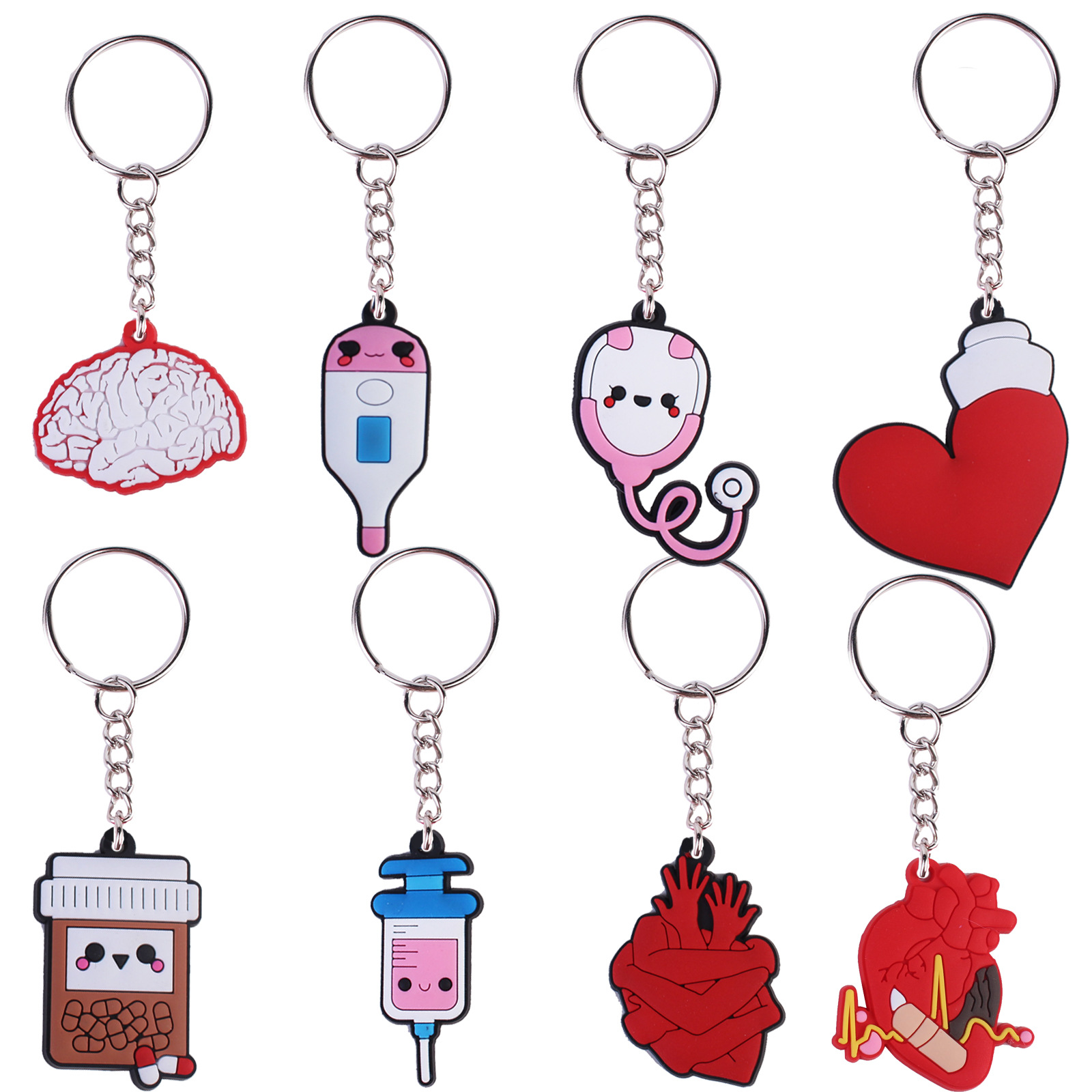 PVC软胶护士款钥匙扣医疗卡通医护挂饰配饰节日钥匙圈带扣护士节