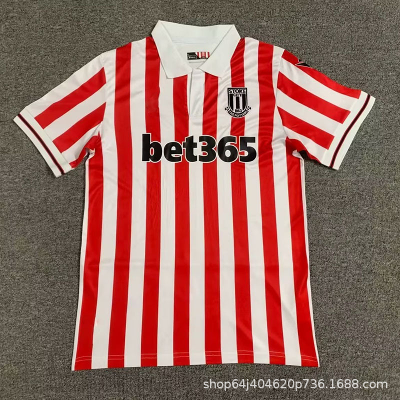 23-24斯托克城主场客场冷门球衣坎贝尔 劳伦特短袖足球服球迷上衣