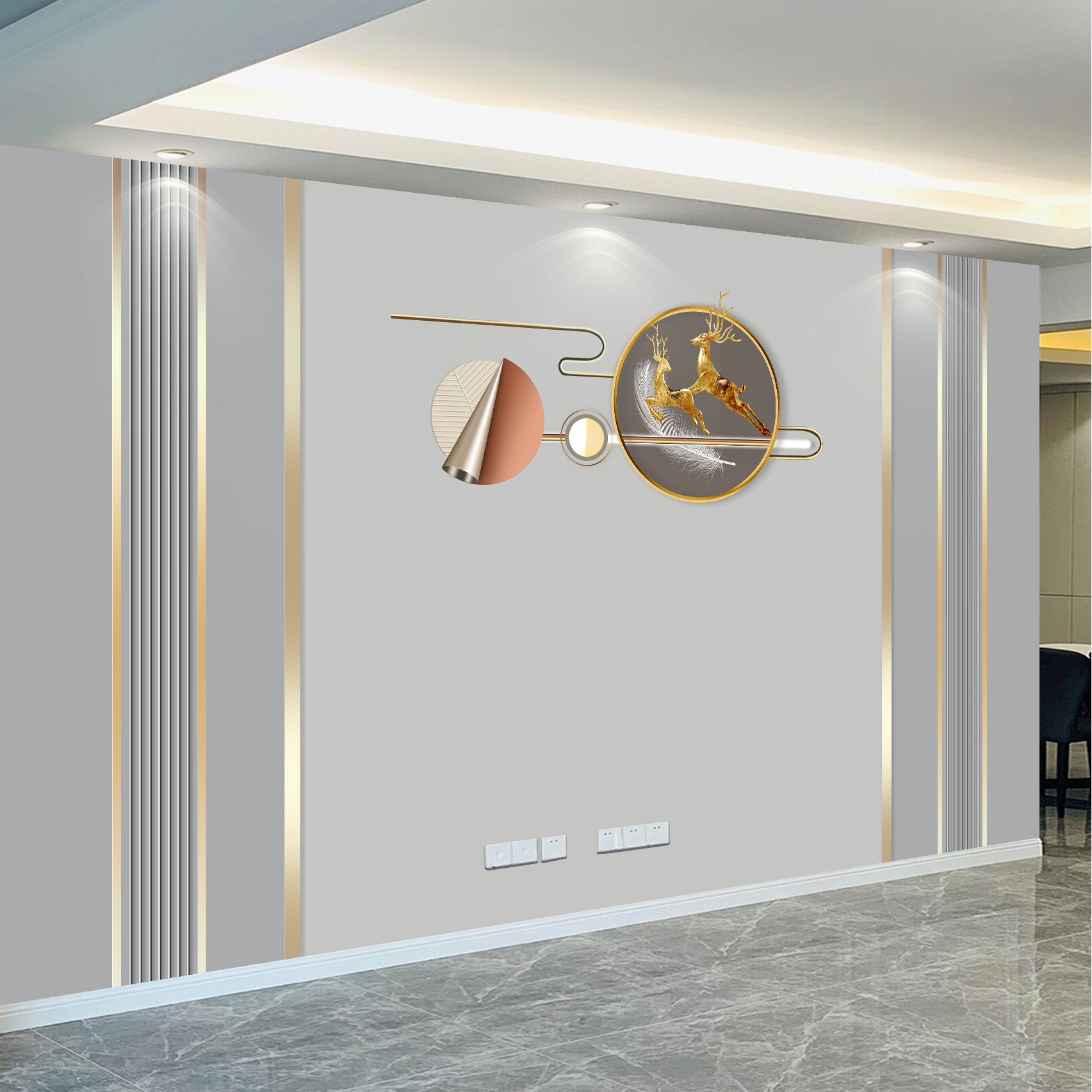 电视背景墙壁纸8d轻奢风墙纸现代简约客厅沙发卧室墙布影视墙壁画