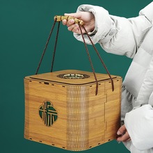 新款复古粽子包装盒创意端午节竹木肉粽手提礼盒空盒现货