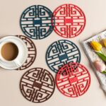 厂家现货中国风软胶镂空隔热垫餐桌垫子杯垫碗盘垫厨房餐具垫子