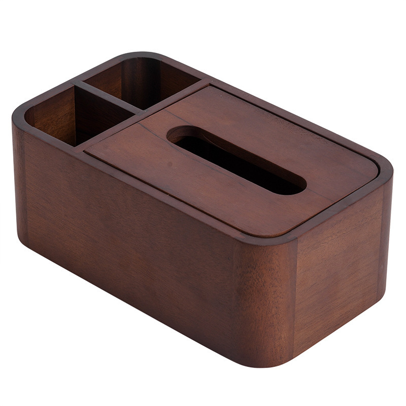 Walnut Living Room Tissue Box Remote Control Storage Box Dining Table Bedroom Light Luxury Household Napkins Paper Extraction Box