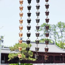 牵牛花雨水链寺庙民宿庭院雨链屋檐天沟导水链雨水槽排水管引水链