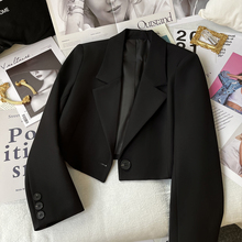 短款黑色西装外套女士春秋新款2023休闲设计感小众小个子西服