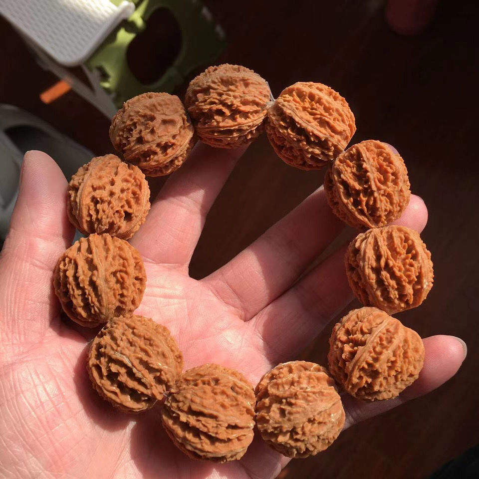 野生核桃京八棱灯笼手串盘玩精挑头沟老树正圆粗筋文玩门手把件