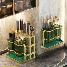 厨房筷子筒刀架家用沥水置物架放的收纳盒放筷笼篓桶壁挂多层台面