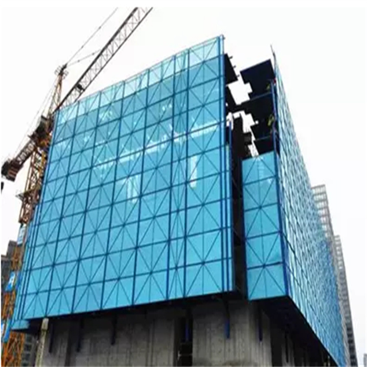 爬架网 蓝色高层建筑爬架网片 米字型建筑外墙施工防护升型号齐全