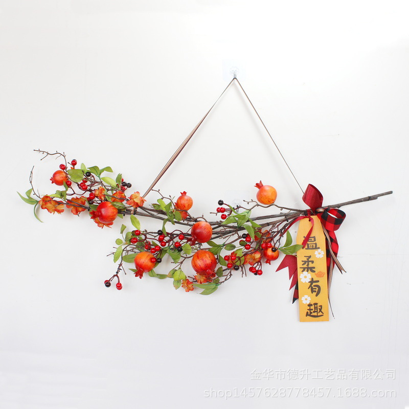Housewarming Happiness Simulation Pomegranate Wall Hanging Decoration New Home Bridal Chamber Layout Spring Festival Door Pendant Living Room