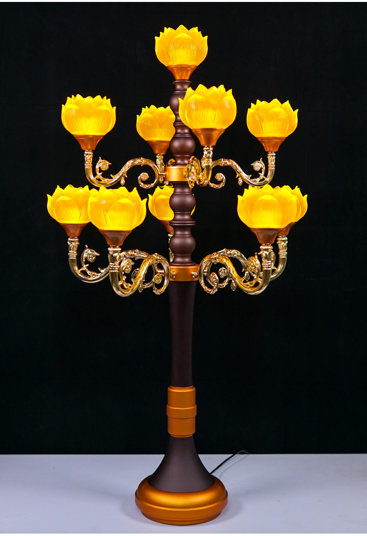 厂家直销琉璃莲花灯插电佛堂寺庙落地发型佛灯佛前供灯长明灯