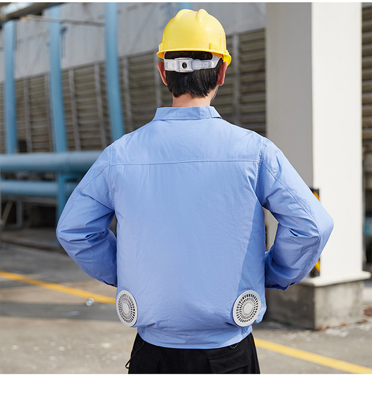 加工定制充电降温风扇服劳保电焊散热空调服纯棉工地耐磨工作服男
