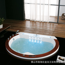 厂家直销 出口老外柚木实木原木彩灯水槽水冲浪喷嘴按摩泡泡浴浴
