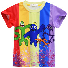 跨境专供 彩虹朋友 roblox rainbow friends短袖儿童T恤上衣