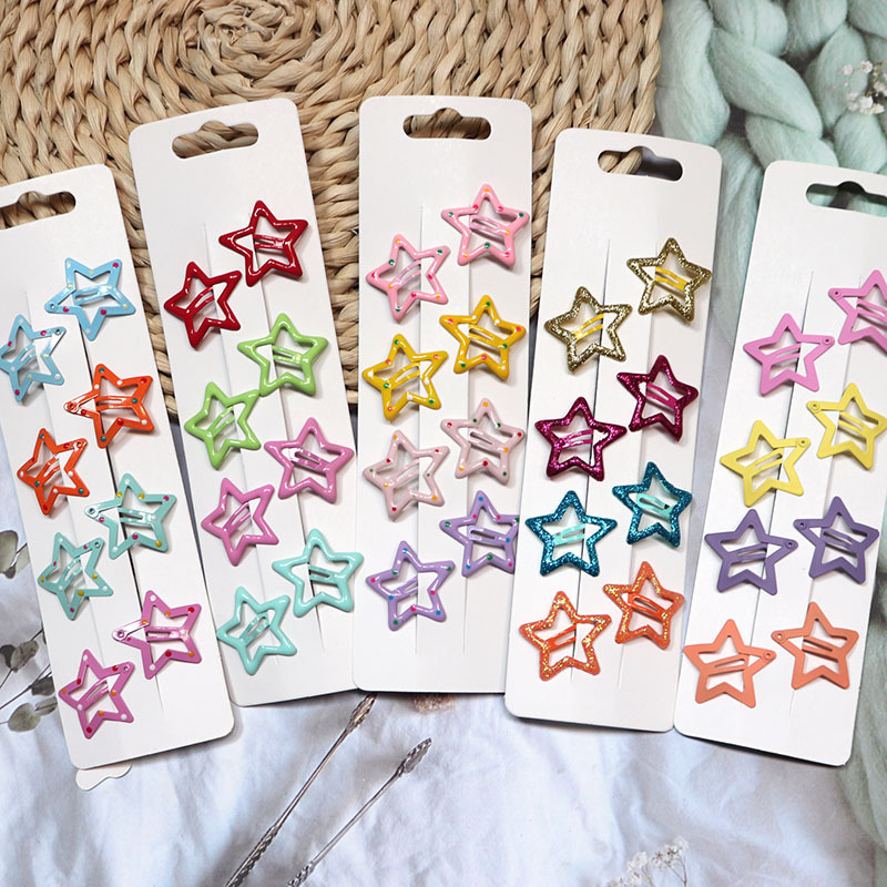 Japanese and Korean Candy Color XINGX BB Clip Children's Cropped Hair Clip Girl's Hairpin Fringe Clip Cute Pentagram Hair Accessories