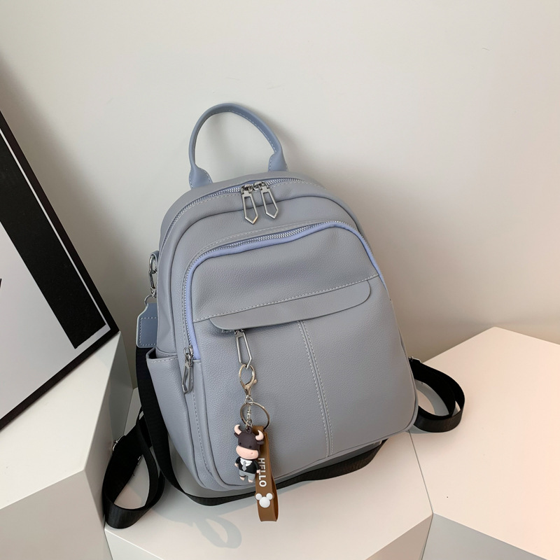 Fashion Trendy Backpack Women's Pu Soft Leather 2023 New Korean Style Versatile Outdoor Travel Shoulder Bag