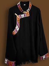 西藏服装男女拉萨写真棉麻衬衣藏族藏式藏袍衬衣藏族上衣单件