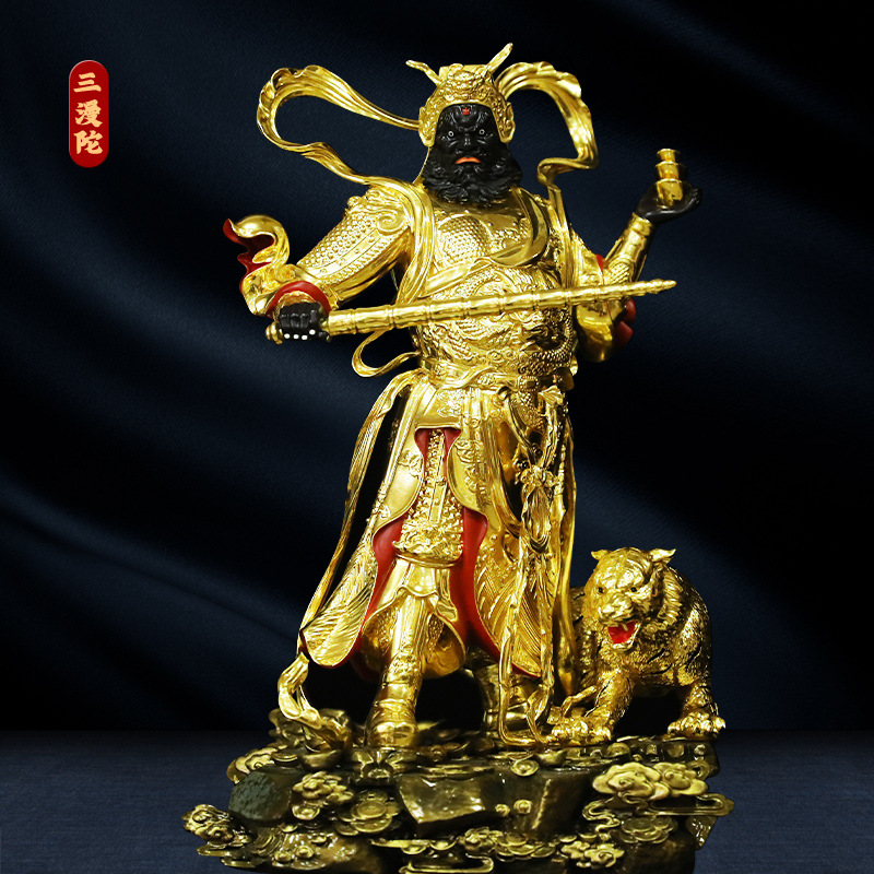 三漫陀赵公明神像摆铜贴金武财神爷五路财神黑虎将军赵元帅赵玄坛