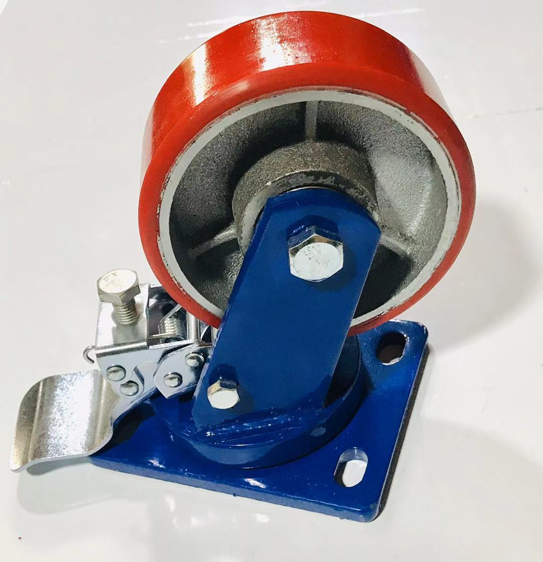 5*2,6*2,8*2转向万向脚轮材质聚氨酯(pu)型号4*2固定,5*2固定,6*2固定