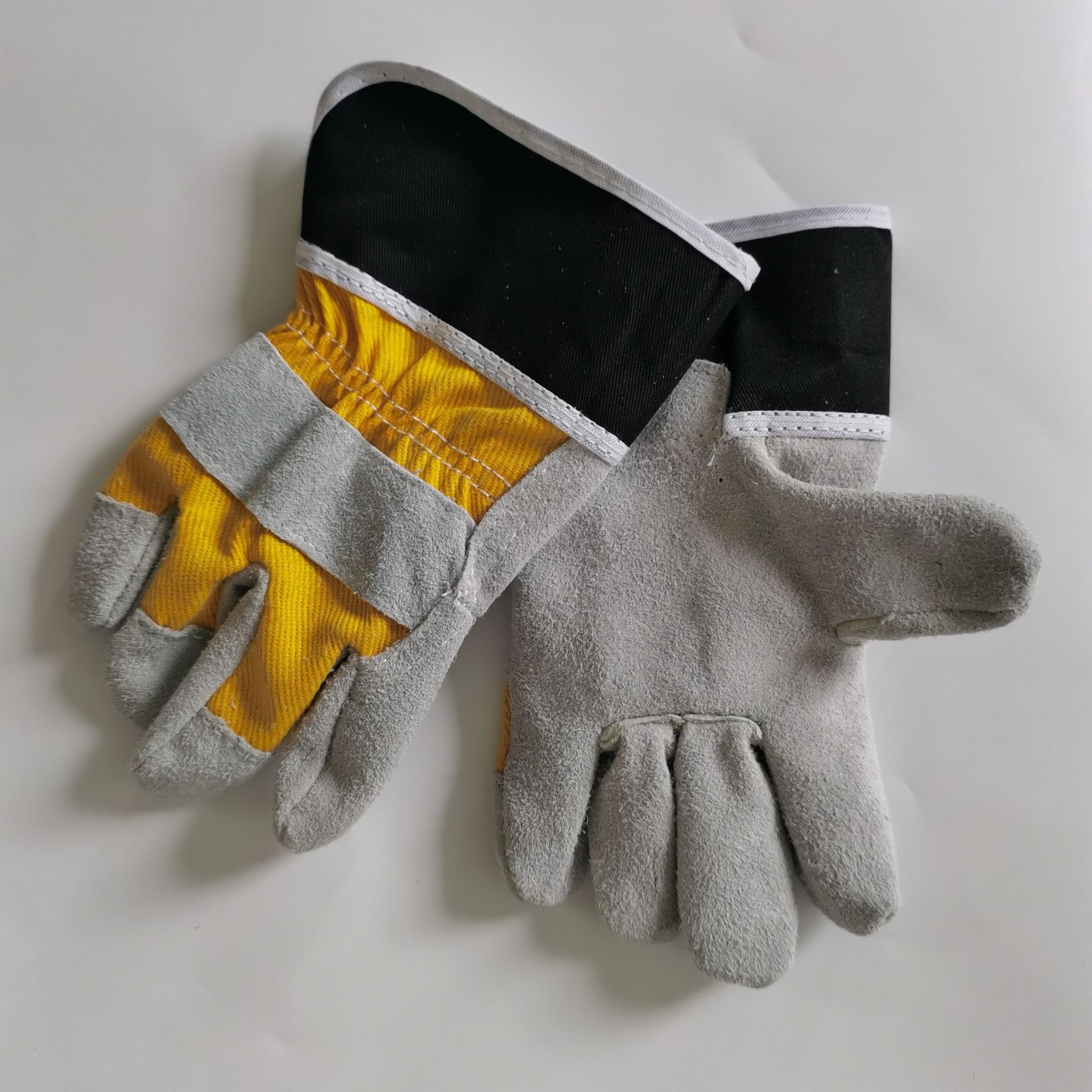 新款儿童皮手套园艺学农除草种植防滑防刺防扎耐磨猪皮牛皮劳保