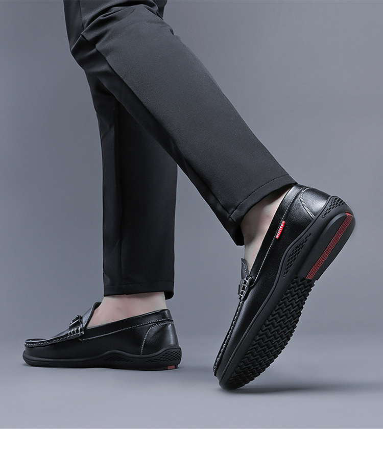 2021新款春季男鞋轻质休闲鞋懒人套脚驾车皮鞋软皮软底男士豆豆鞋
