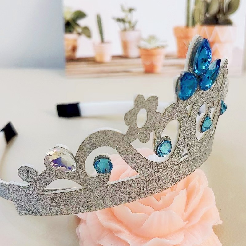 Children Crystal Snowflake Headband Snowflake Magic Wand Truncheon Princess Mermaid Crown Hair Ornament in Stock Wholesale