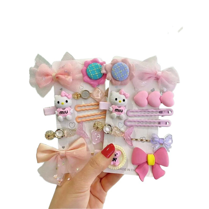 Internet Celebrity 2022 New Girl Series Hair Clip Headdress Girls Pink Bow Hair Accessories Little Girl Princess Barrettes