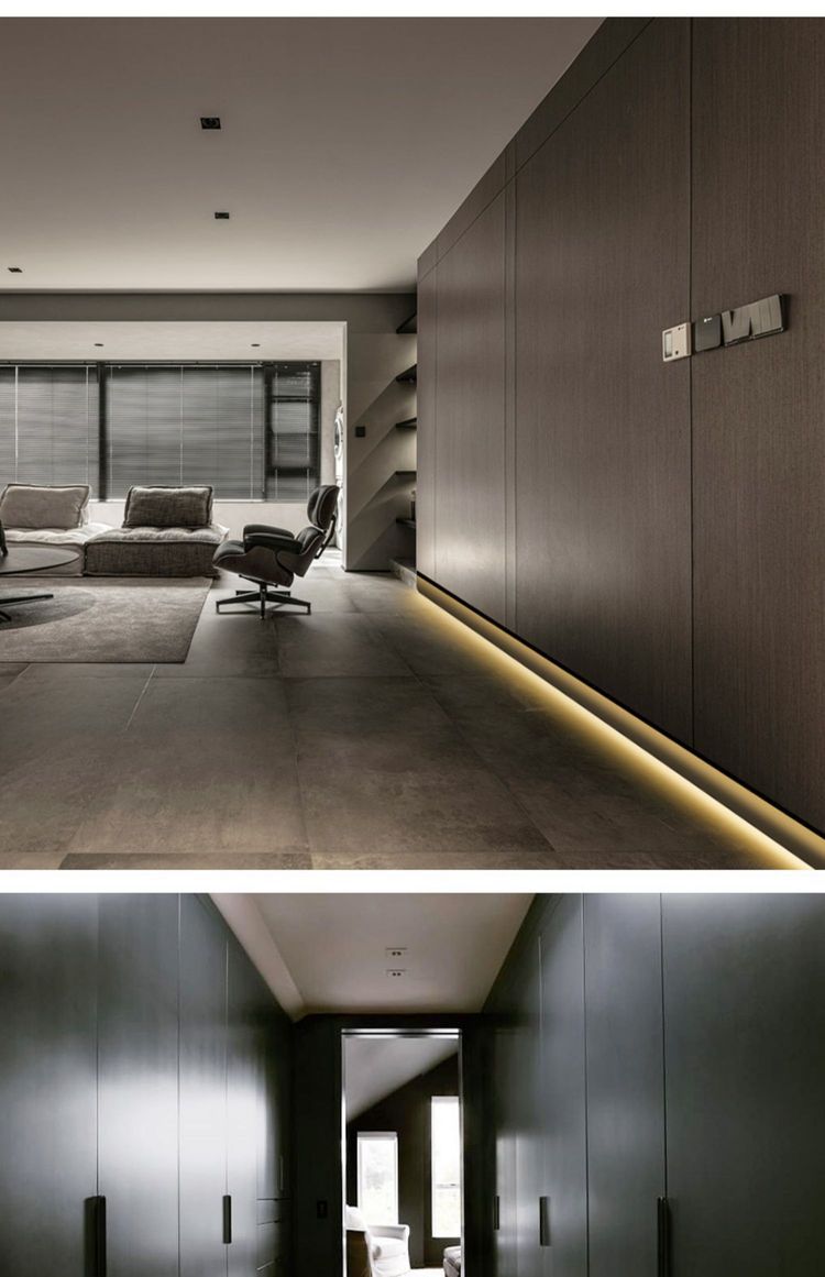 黑色金色银色铝合金踢脚线灯带led灯地脚线嵌入式暗装灯带