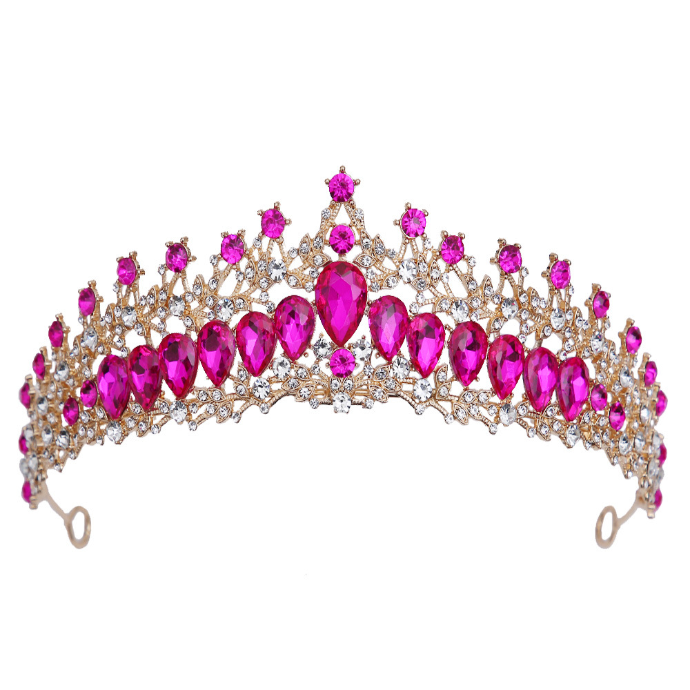 Bridal Headdress European Wedding Dress Bridal Crown Birthday Ball All-Match Crystal Crown Alloy Rhinestone Hair Accessories