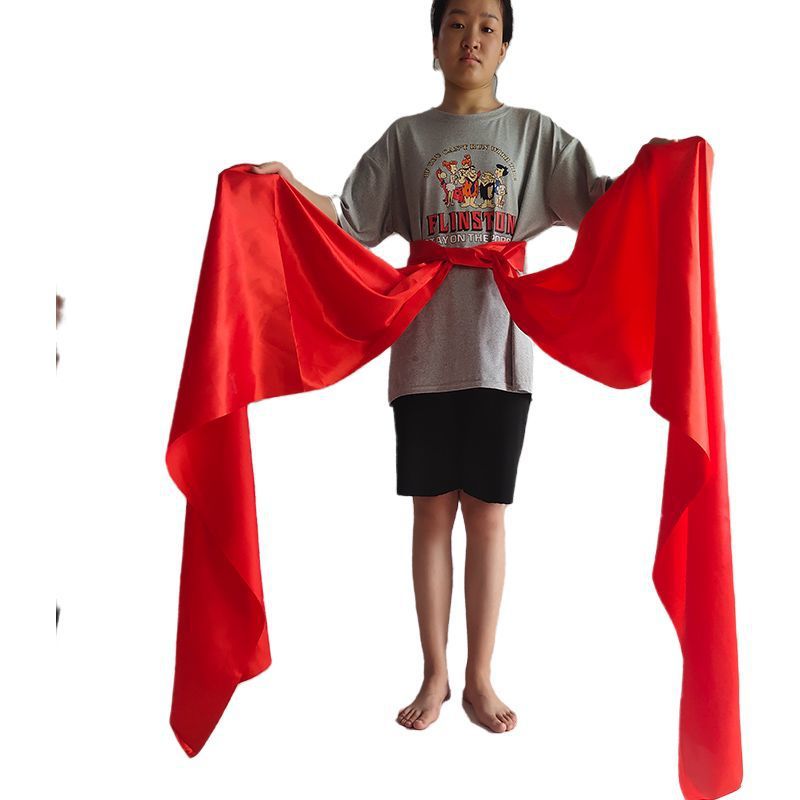 包邮秧歌红绸带 舞蹈绸子大红绸布长彩带 年会红绸腰鼓腰带道具