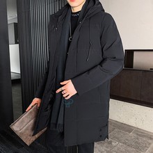 棉服外套宽松棉衣男冬季男装棉袄中长款潮流休闲连帽大码加厚过膝