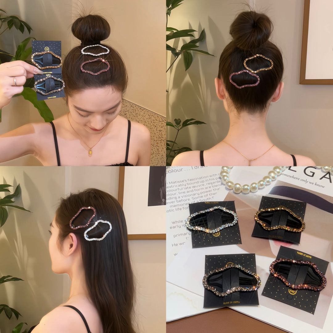 韩国东大门同款水钻云朵发夹女前额刘海碎发bb夹后脑勺掰掰夹头饰