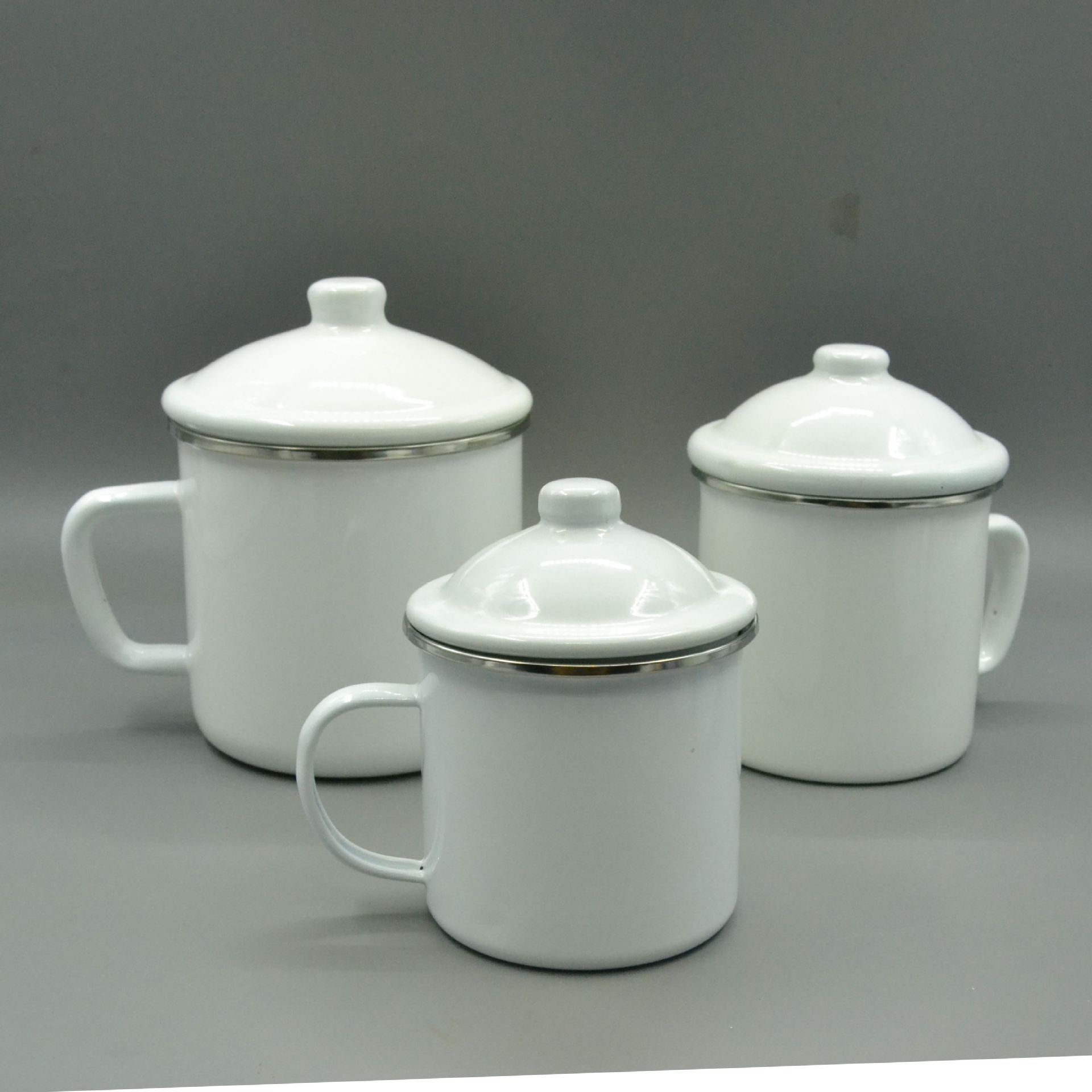 老式搪瓷铁茶缸子复古加厚搪瓷杯可印字logo纯白杯子饭店串串