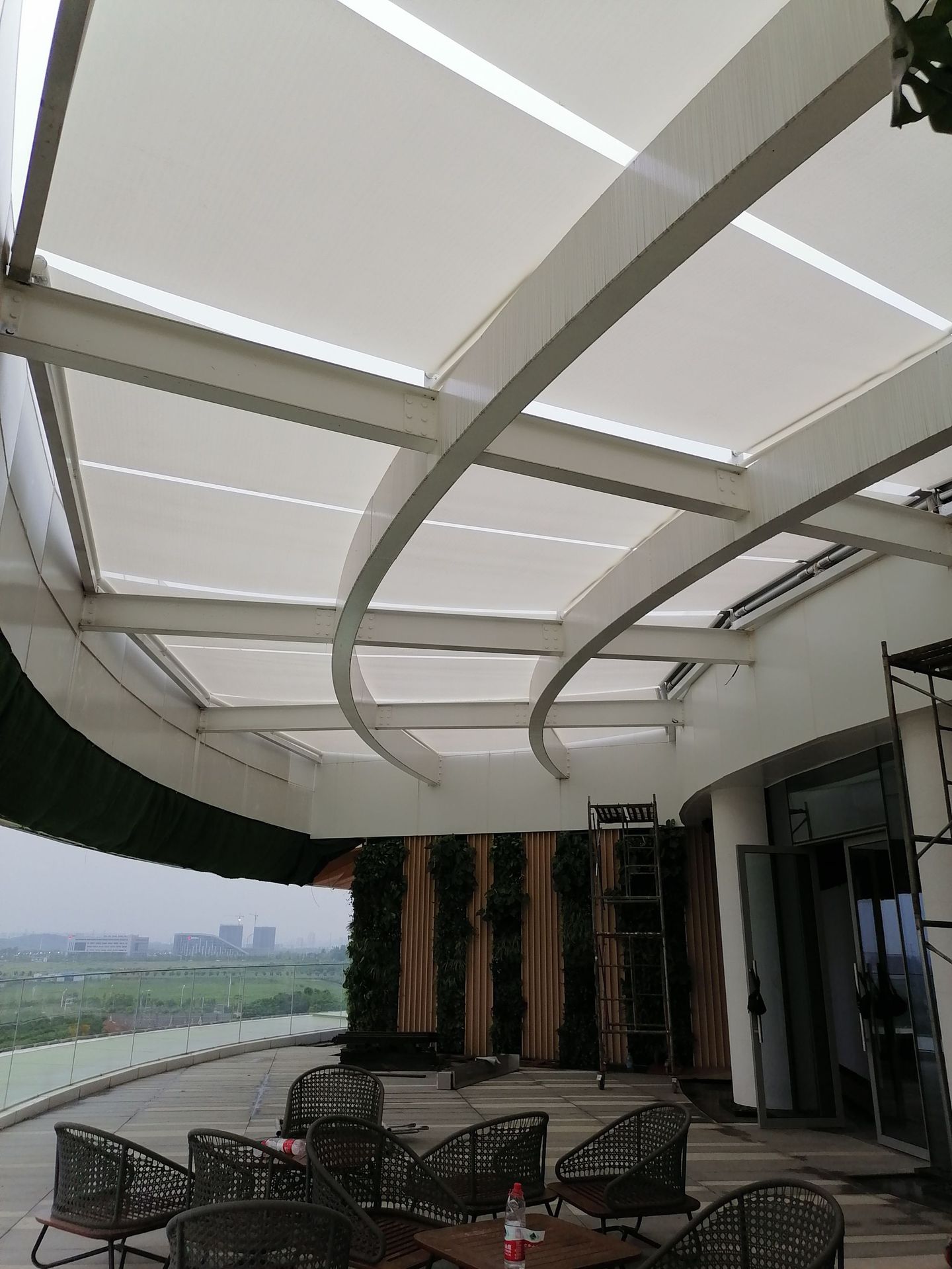 玻璃阳光房采光顶卷式遮阳天棚帘 商场天井电动遮阳天幕 fss天棚