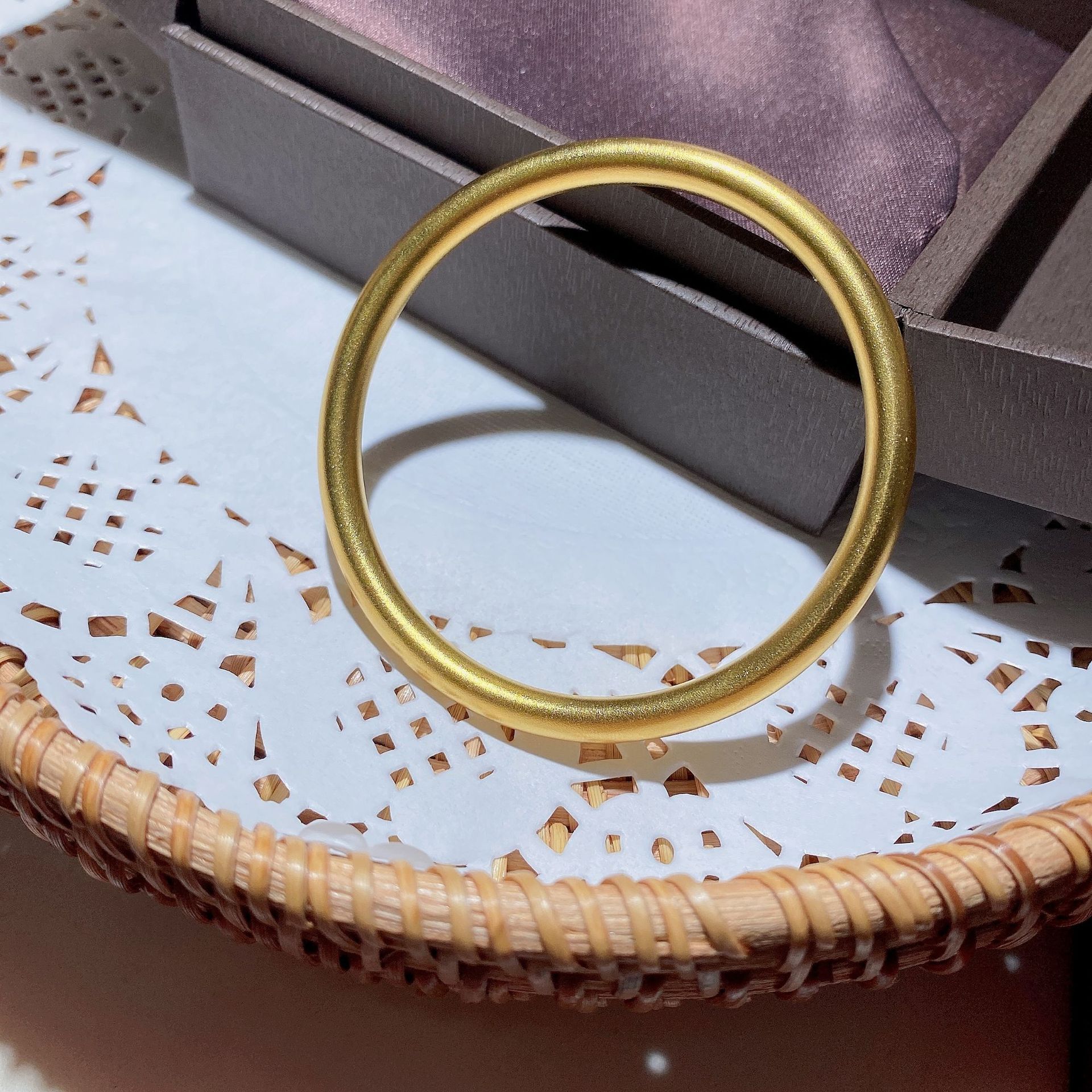 古法黄金手镯足金999时尚手环结婚24k黄金女新款传承情侣镯子