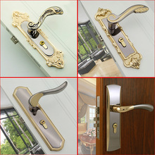 琥珀金色铝合金室内门锁 家用门卫生间配套50静音锁体