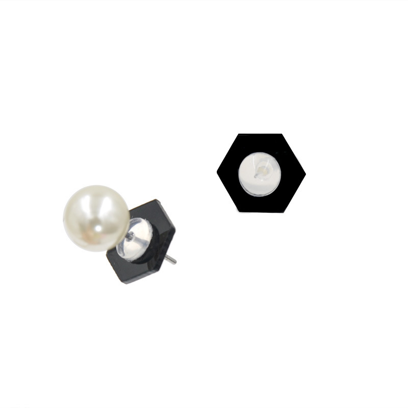 Hexagonal Silicone Transparent Earplug Frisbee Anti-Drop Earrings Back Earnut Black Ear Force Ornament Accessories Wholesale