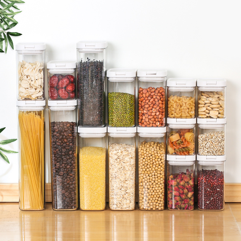 Household Food Snacks Cereals Storage Box Plastic Storage Tank Kitchen Sealed Jar Wholesale