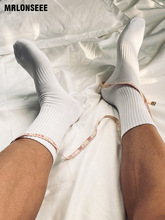 3双男士纯棉纯白长筒中筒篮球白袜纯色冬加厚毛巾底运动长袜袜子