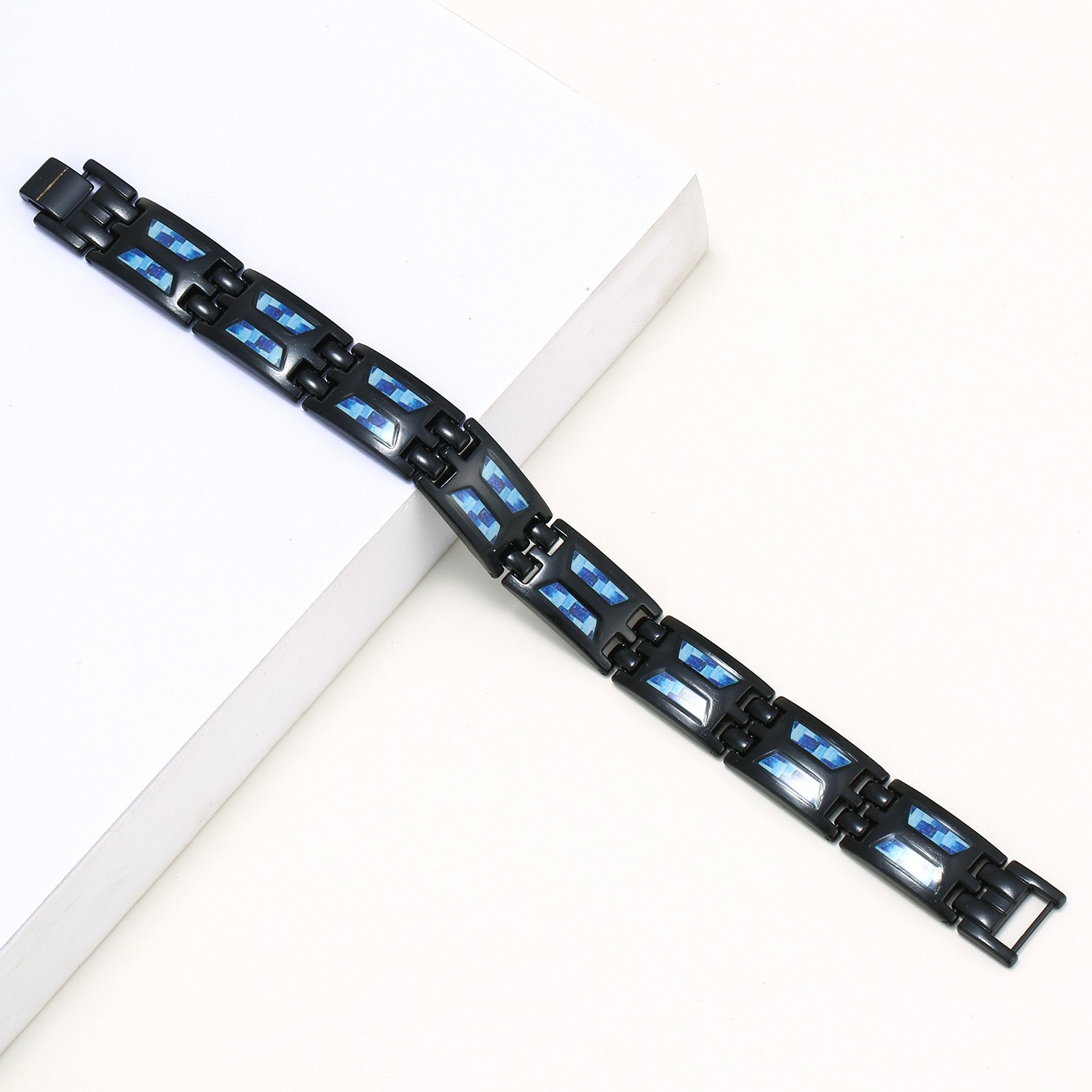 Yunjin New Double Row Magnet Bracelet European and American Fashion Men's Carbon Fiber Stickers Bracelet Exclusive for Cross-Border