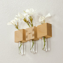木质磁吸冰箱贴创意留言板磁性装饰实木花插简约ins风日式文艺