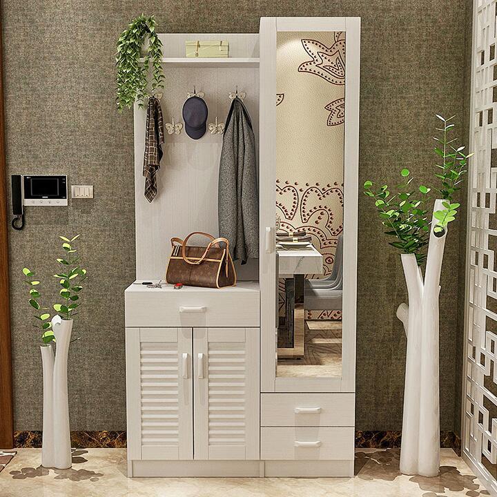 现代简约百叶鞋柜门厅柜衣帽柜进门玄关柜门口鞋柜客厅储物柜组合