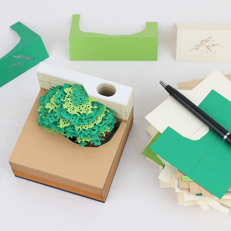 姻缘树3d便签纸ins网红抖音文创便利签贴纸立体纸雕模型便签本