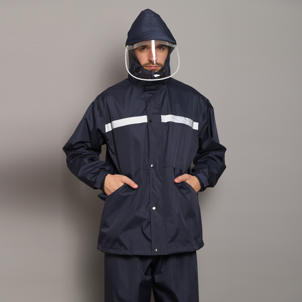 华海分体雨衣雨裤分体套装成人双层分体式反光雨衣春亚纺加工定制