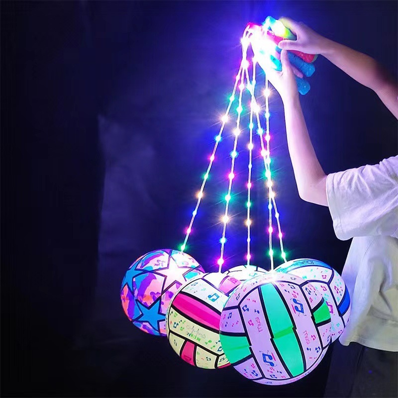 Internet Celebrity Night Market Park Floor Push Stall Luminous Football Wholesale Toys 3-13 Years Old Children Fitness Ball Pat Ball