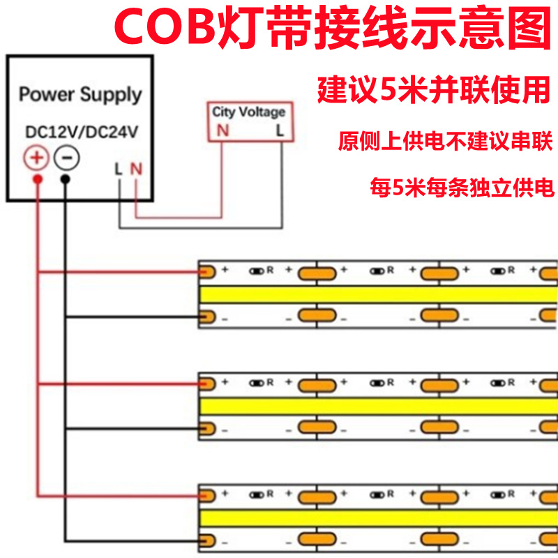 低压贴片灯带接法图片