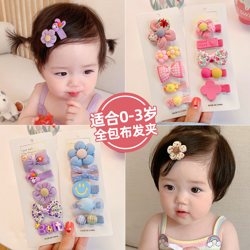 Baby Barrettes Does Not Hurt Hair Baby Girl Hairclip Full Cloth Wrapper Hair Accessories Cute Children Shredded Hairpin Clip Hairware