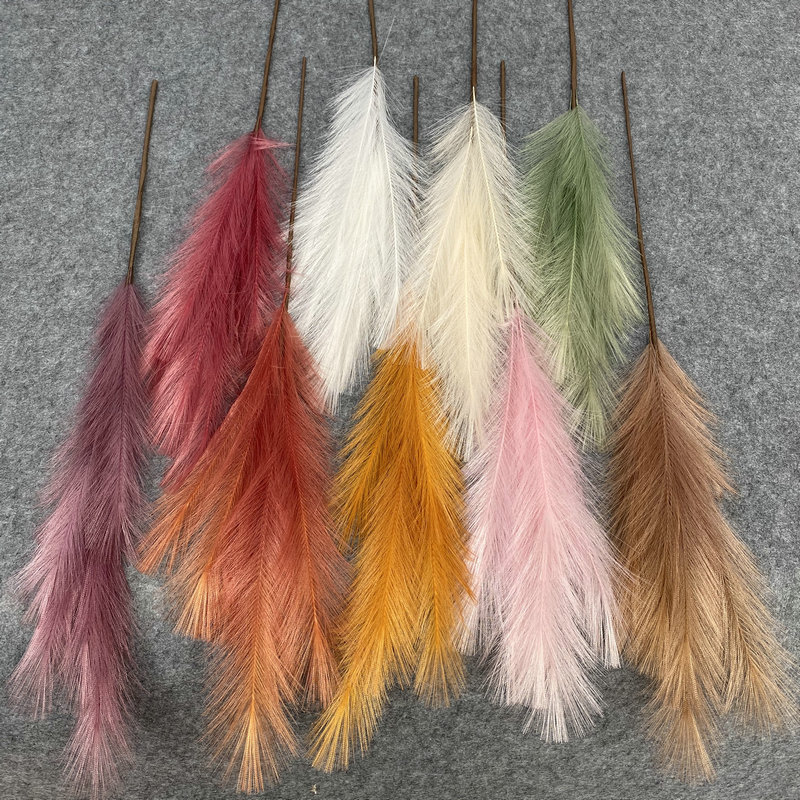 Medium 7-Fork Feather Phoenix Tail 2021 New Wedding Wadding Tagetes Patula Road Lead Decoration Reed Fake Feather