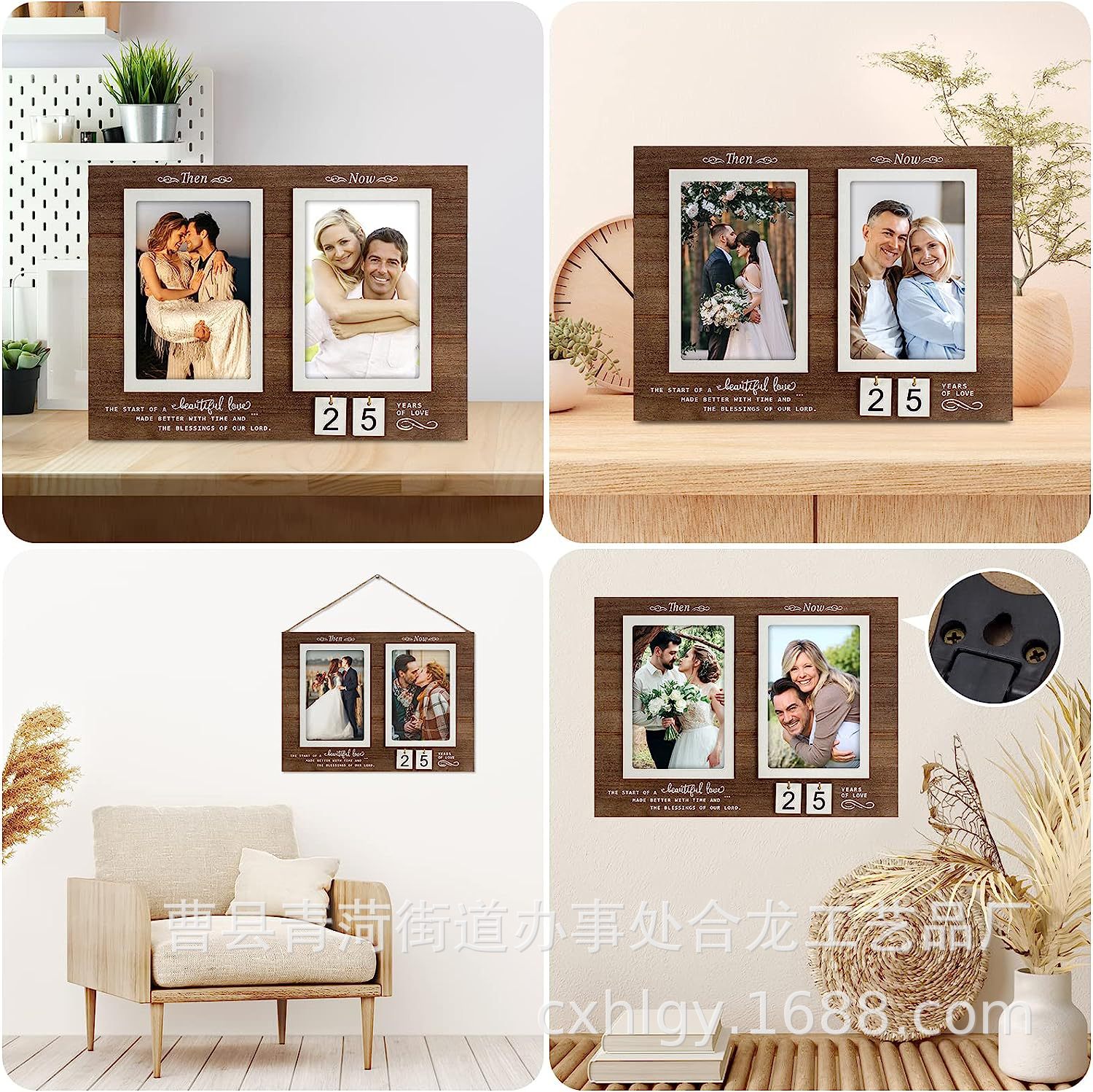 Wooden Wedding Anniversary Photo Frame Engagement Wedding Couple 4*6 Inch Photo Decoration Wedding Anniversary Photo Frame