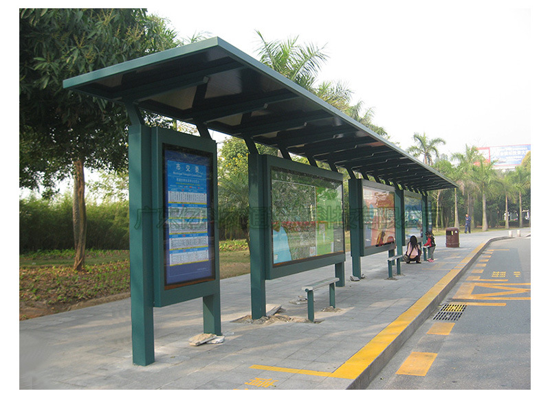 广东候车亭厂家 公交站台惠州八角灯箱候车亭制作公交亭公交站亭